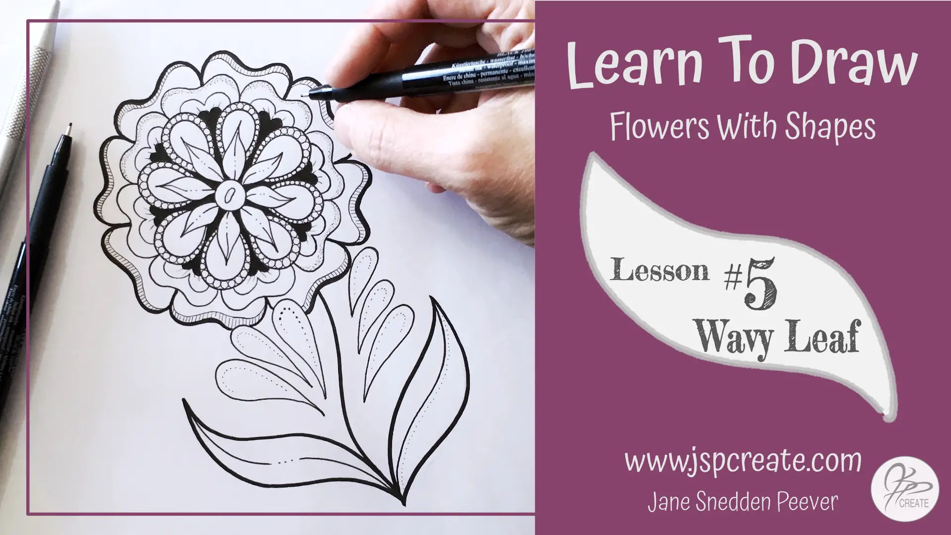 Learn To Draw Flowers With Shapes Lesson 5 - JSPCREATE